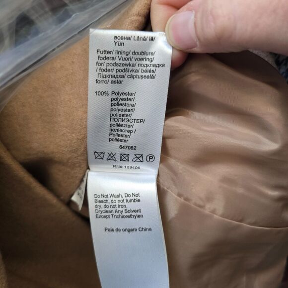 Venus Jacket Women's Size 10 Wool Blend Coat Double Button Tan - Picture 15 of 16